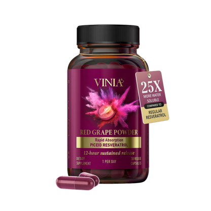 VINIA Blood Flow | Piceid Resveratrol Capsules | Vegan, Non-GMO, 30 Count